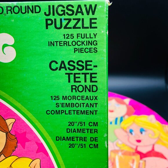 Vintage 1979 Porky Pig Petunia MISS PRETTY PIG 125 pc Round Puzzle -Complete - Picture 5 of 12